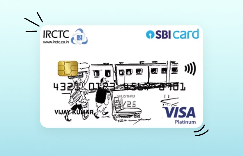 IRCTC SBI Credit Card with blue and gold design